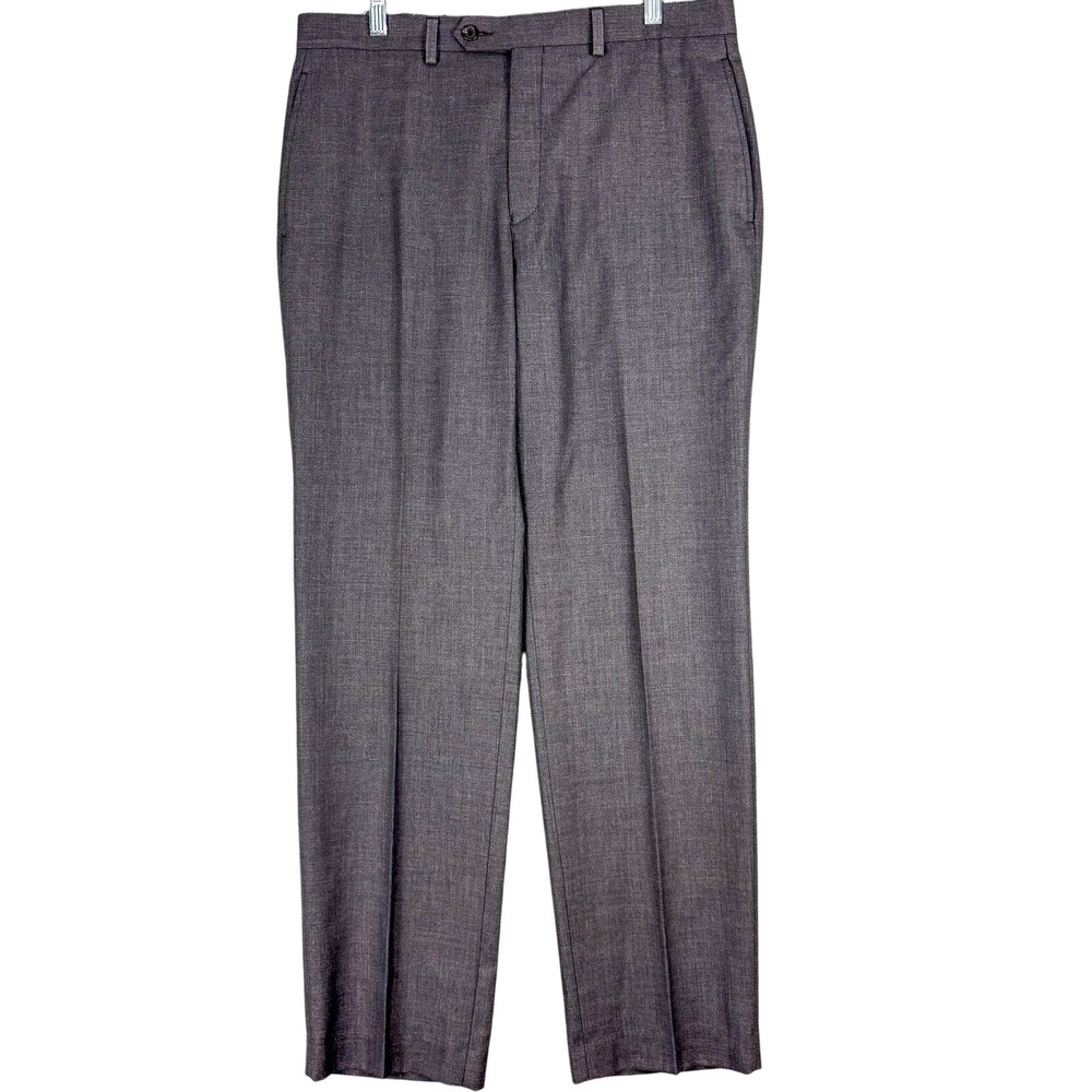 Lauren Ralph Lauren Dress Pants Mens 34x32 Gray Polyester Blend Flat Front‎ Work